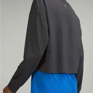 Lululemon Abrasion resistant long sleeve crop graphite grey sz 20